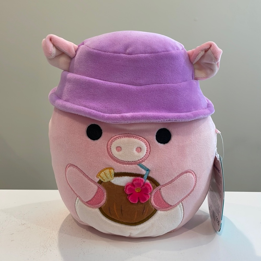 NWT 8” Peter the Pig with Coconut Drink Squishmallow